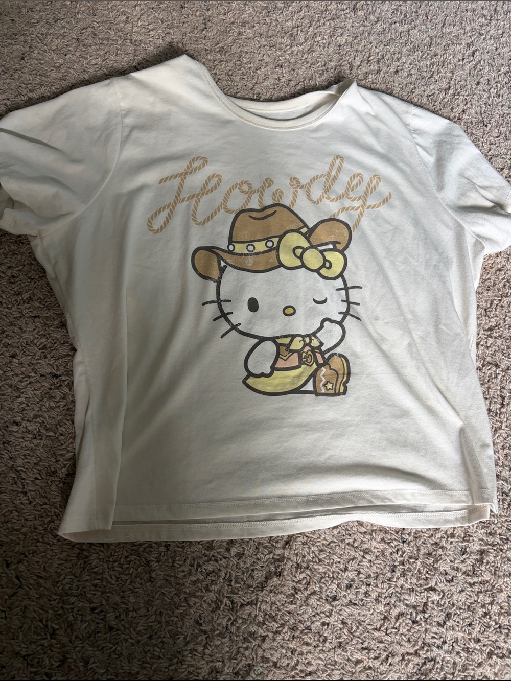 Sanrio Hello Kitty Cream Tee with Western Graphic